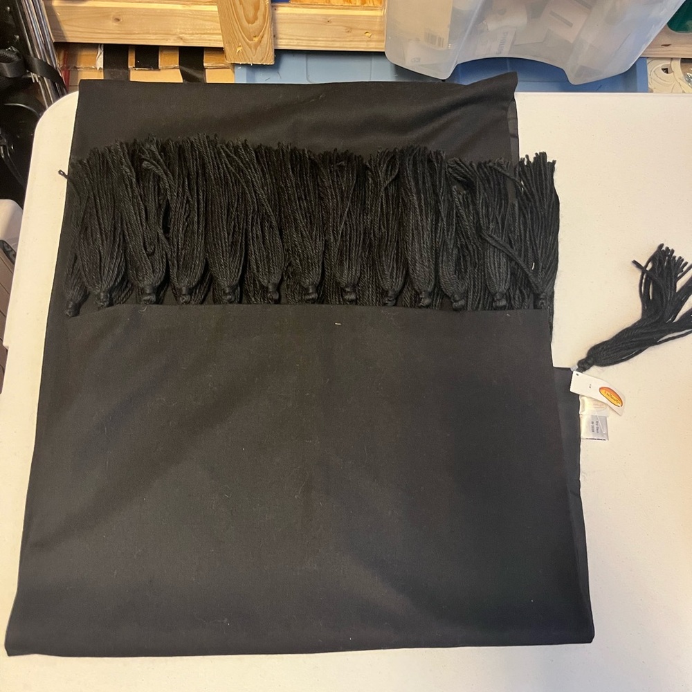 NWT Talbots black tassle wrap